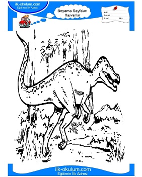 Çocuklar İçin Dinozor Boyama Sayfaları 